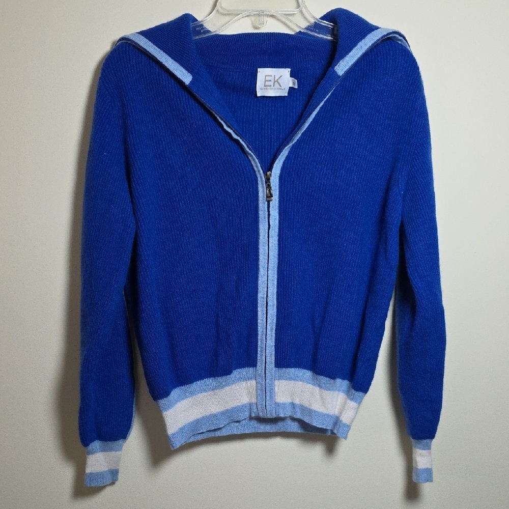 Women's Blue Cashmere Cardigan Sweater. Medium. Gorgeous.